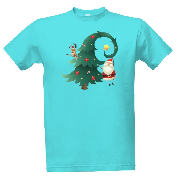 Tričko s potiskem Vánoční motiv -pánské 