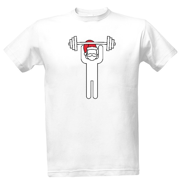 Tričko s potiskem Vánoční posilování