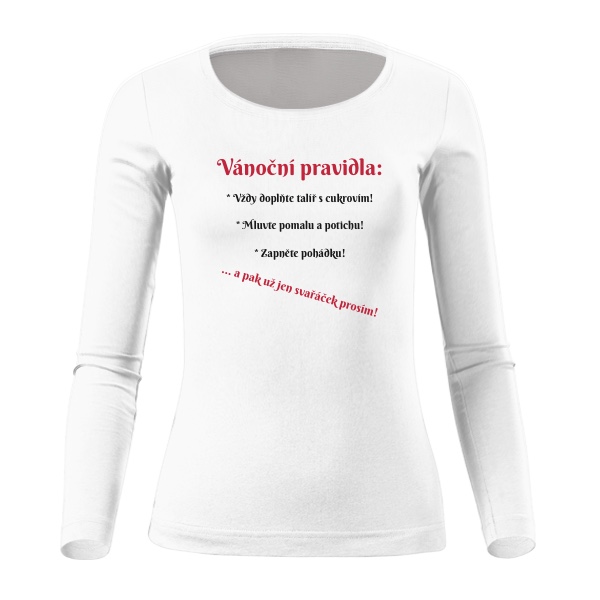 Tričko s potiskem Vánoční pravidla