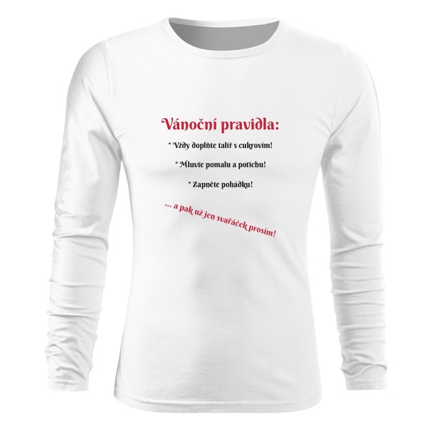 Tričko s potiskem Vánoční pravidla