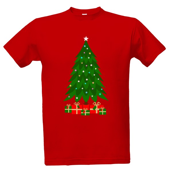 Tričko s potiskem Vánoční stromeček s dárečky