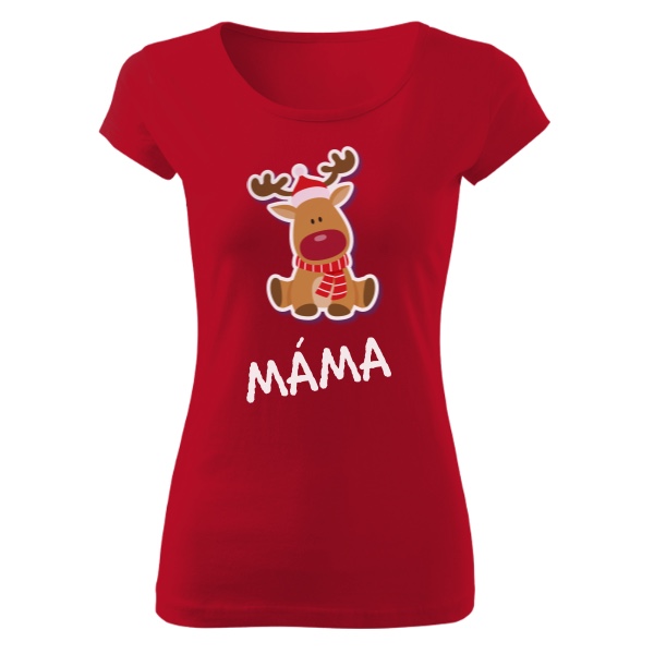 Tričko s potiskem Vánoční tričko máma