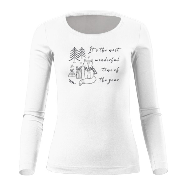 Tričko s potiskem Vánoční triko Wonderful time dlouhý rukáv