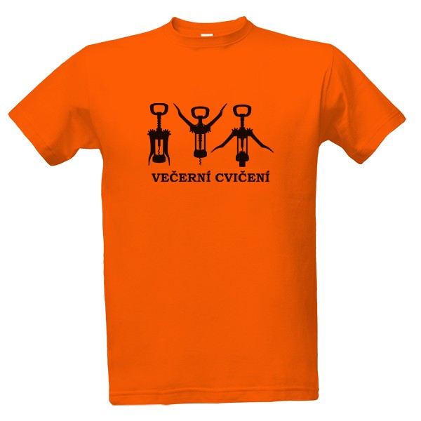 Tričko s potiskem Večerní cvičení - vývrtka