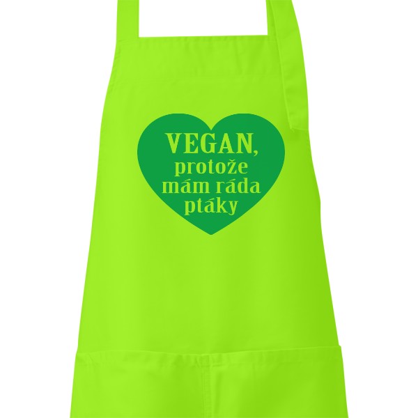 Zástěra s potiskem Vegan ptáky zástěra 