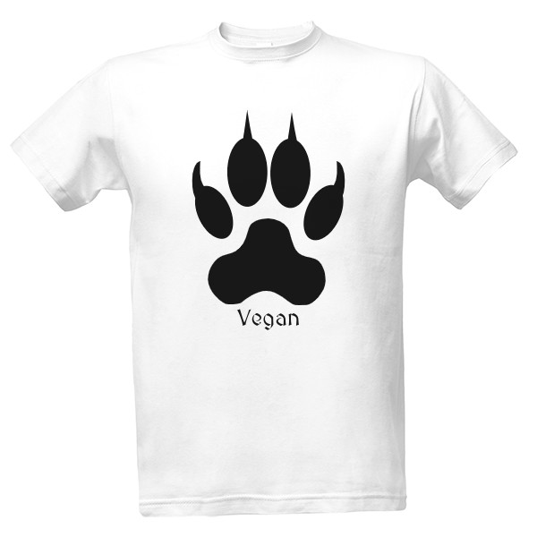 Tričko s potiskem Vegan tlapa