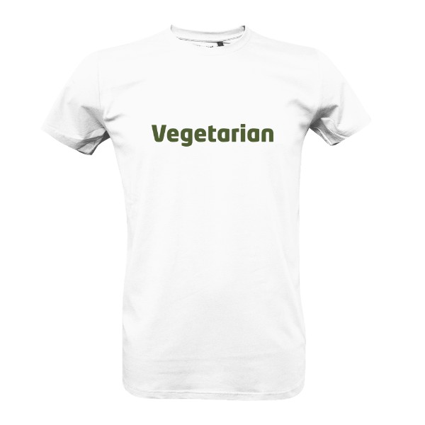 Tričko s potiskem Vegetarian nápis – pánské tričko Bio neutral