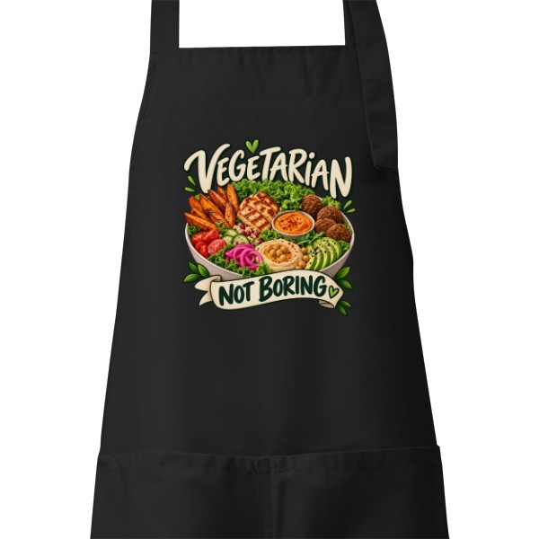 Zástěra s potiskem Vegetarian Not Boring