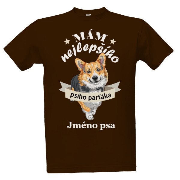 Tričko s potiskem Welsh Corgi parťák