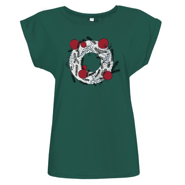 Tričko s potiskem vánoční věnec