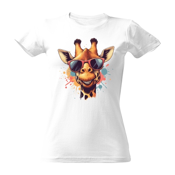 Tričko s potlačou Veselá žirafa s brýlemi 2