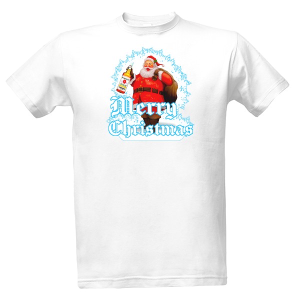 Tričko s potiskem Veselé Vánoce-Santa a Whiskey