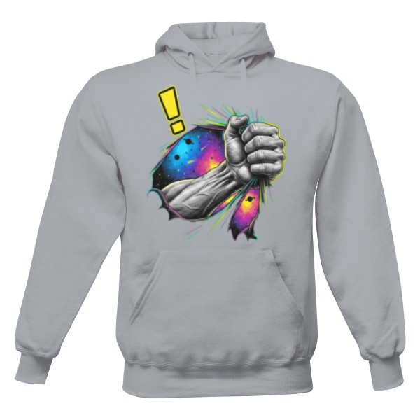 Pánská mikina s kapucí s potiskem Vesmírný stisk