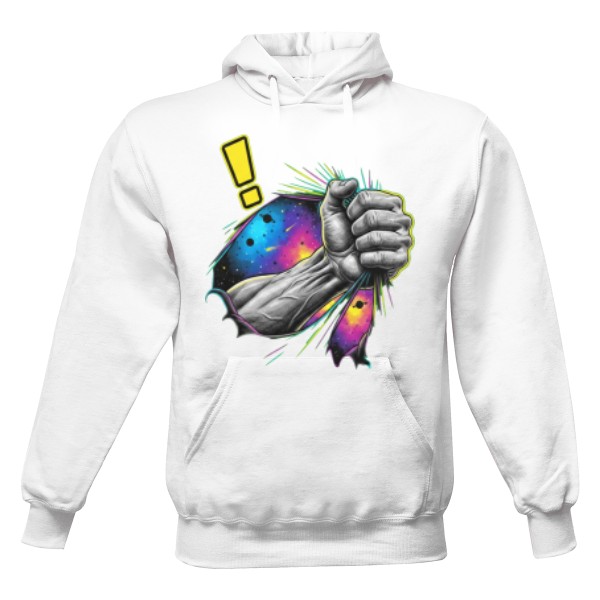 Pánská mikina s kapucí s potiskem Vesmírný stisk