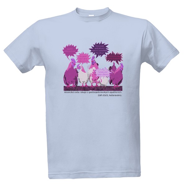 Tričko s potiskem Vesnická rada s růžovým cvikrem