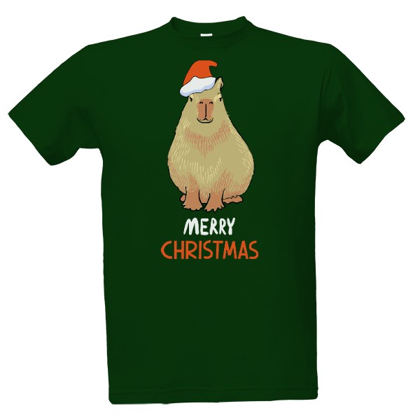 Tričko s potlačou Vianočná kapybara