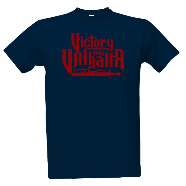 Tričko s potiskem Victory Or Valhalla-Red Design