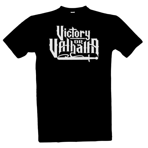 Tričko s potiskem Victory Or Valhalla-White Design