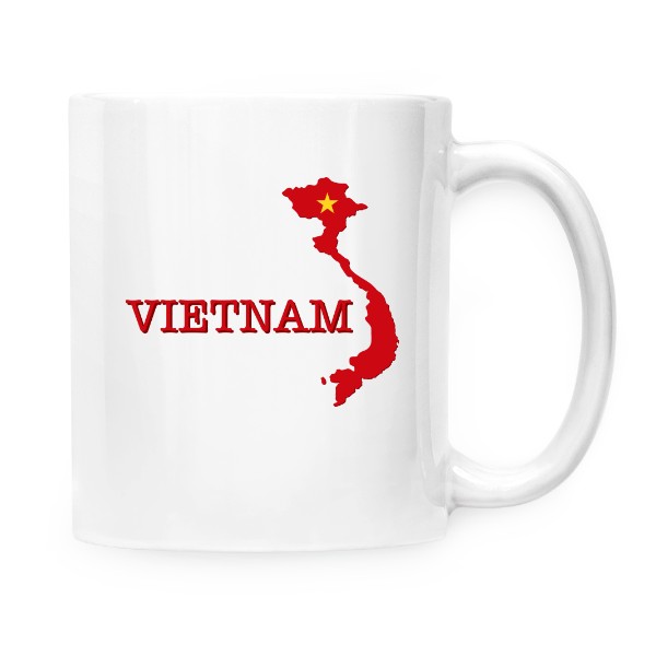 Hrnek malý bílý s potiskem Vietnam