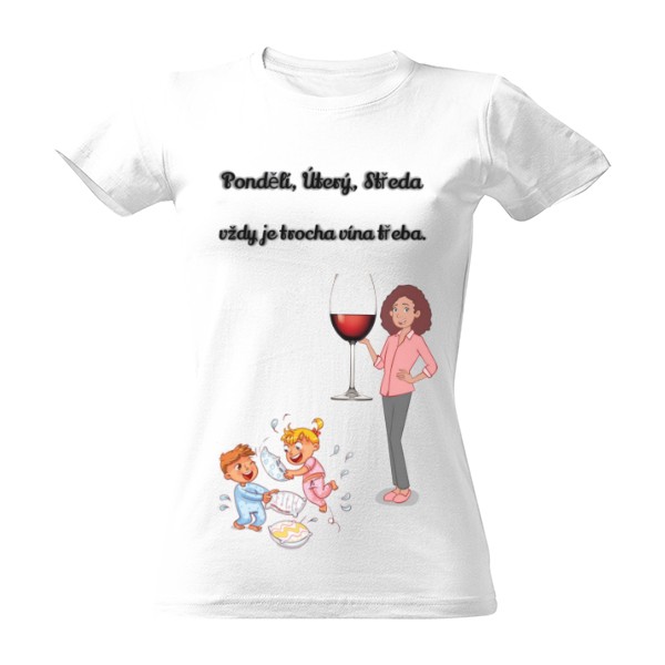 Tričko s potiskem Víno je lék 