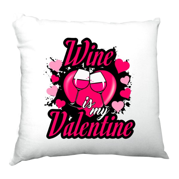 Víno je můj Valentýn-polštář