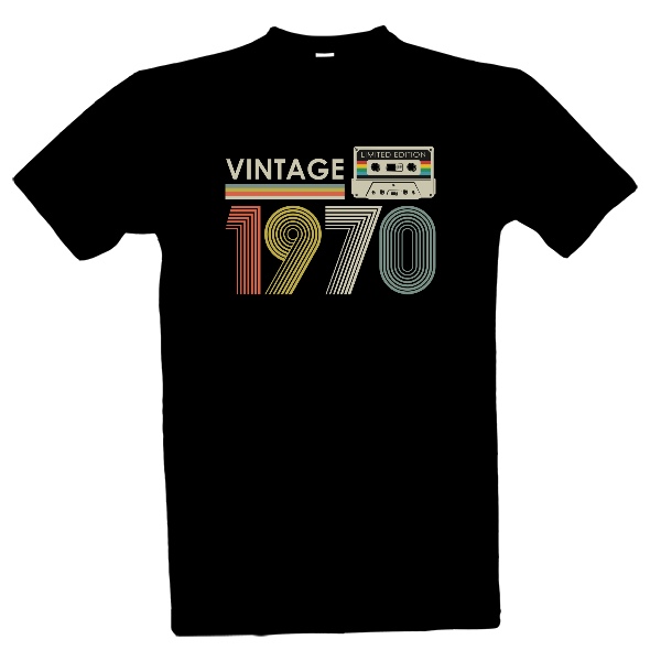Tričko s potiskem Vintage 1970, limited edition