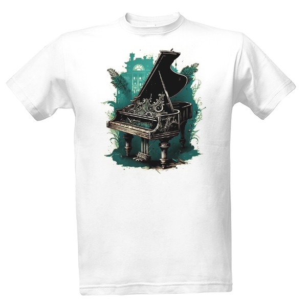 Tričko s potiskem Vintage piano