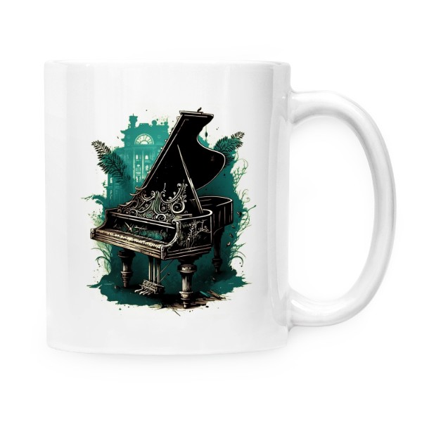 Cup white s potiskem Vintage piano