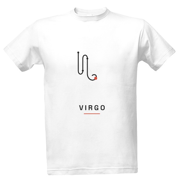 Tričko s potlačou Virgo – znamenie zverokruhu po anglicky (pánske)