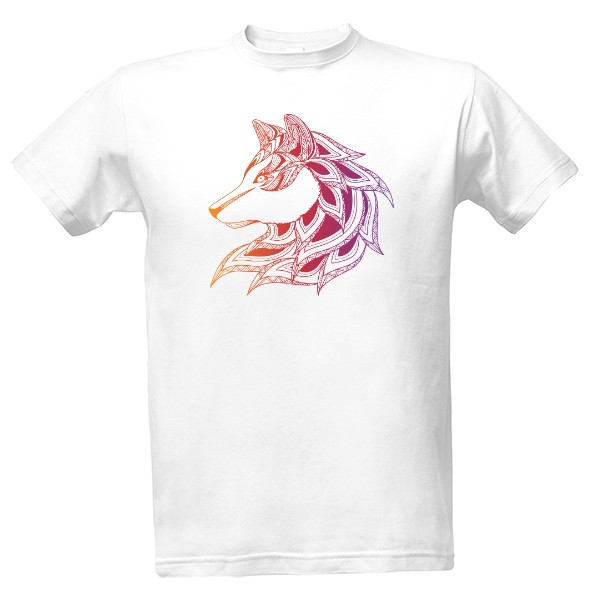 Tričko s potiskem Vlk barevný