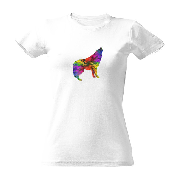 Tričko s potiskem Vlk barevný