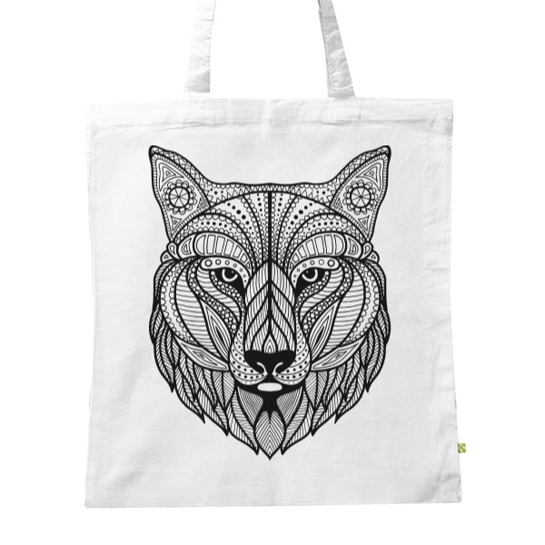 BIO platená taška s potlačou Vlk