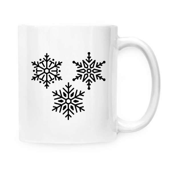 Hrnek malý bílý s potiskem Vločky