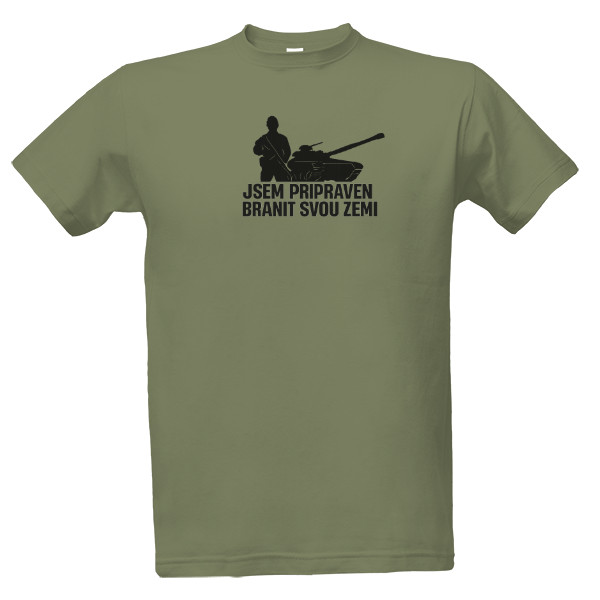 Tričko s potiskem vojenské pro muže-army