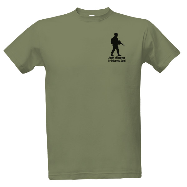 Tričko s potiskem vojenské pro muže