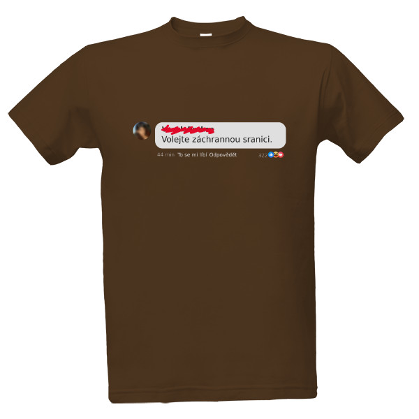 Tričko s potiskem Volejte sranici - světlý motiv