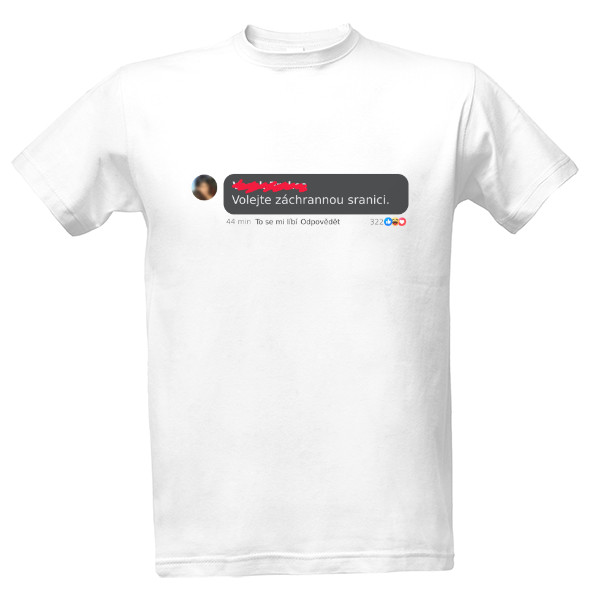 Tričko s potiskem Volejte sranici - tmavý motiv