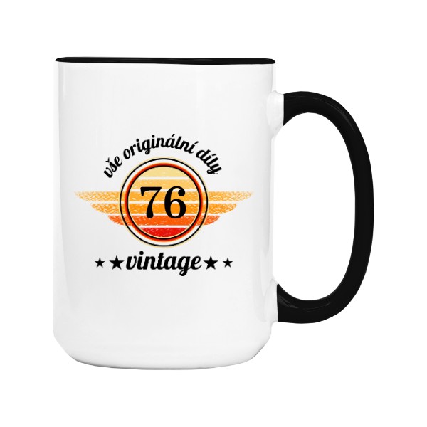 Mug big colourful s potiskem Vše originální díly vintage s upravitelným rokem narození