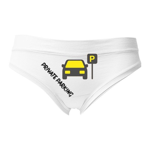 Dámská tanga - Výprodej s potiskem Vtipné kalhotky Private Parking