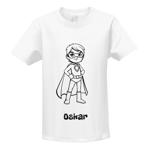 Tričko s potiskem Vybarvovací tričko se jménem - Superhrdina