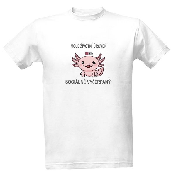 Tričko s potiskem Vyčerpaný axolotl