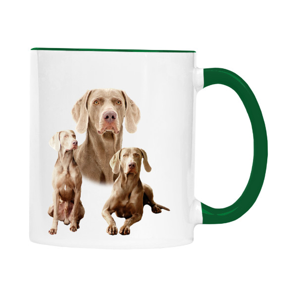 Hrnek malý barevný s potiskem Výmarský ohař