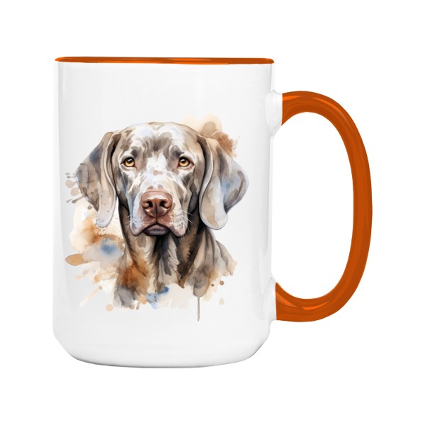 Hrnek velký barevný s potiskem Výmarský ohař 3