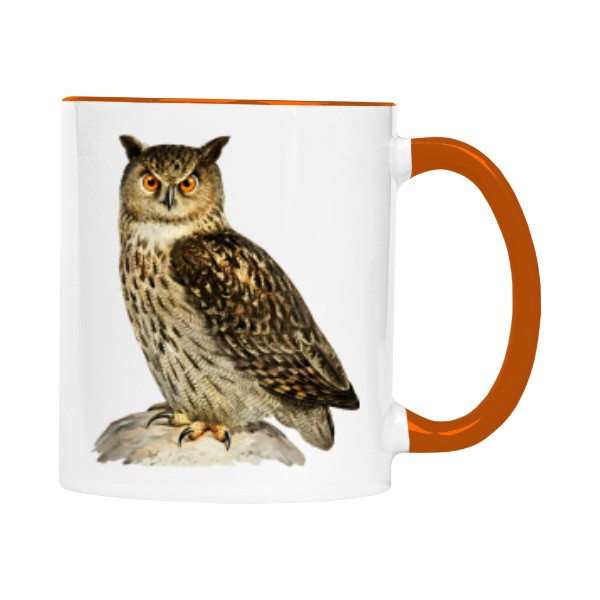 Hrnek malý barevný s potiskem Výr velký