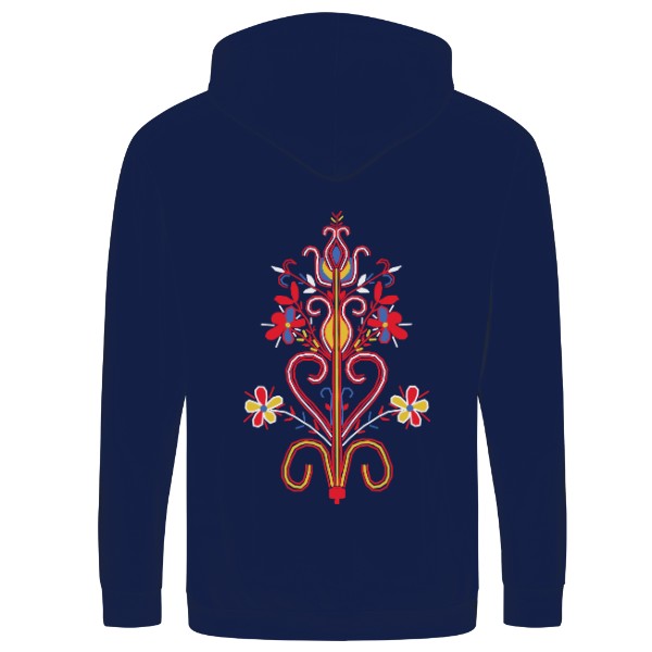 Mikina na zip unisex s potiskem Výšivka Spiš chrbát