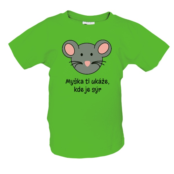 Tričko s potiskem Vysmátá myška a dětský veselý design