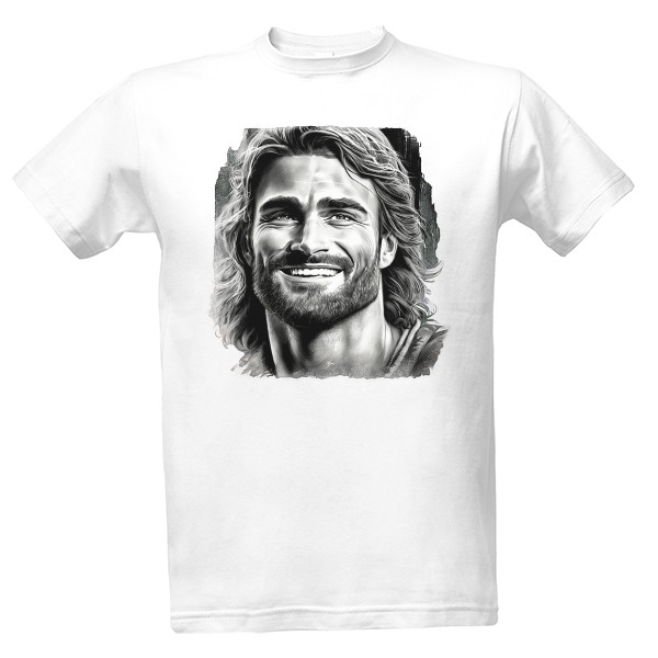 Tričko s potlačou Vysmiaty muž - štýl ceruzka