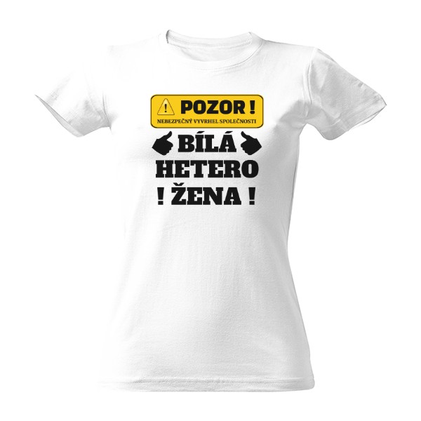 Tričko s potiskem Vyvrhel společnosti-bílá hetero žena