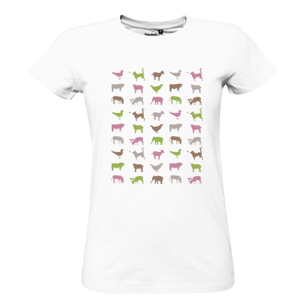 Vzor se zvířaty – dámské tričko Bio neutral