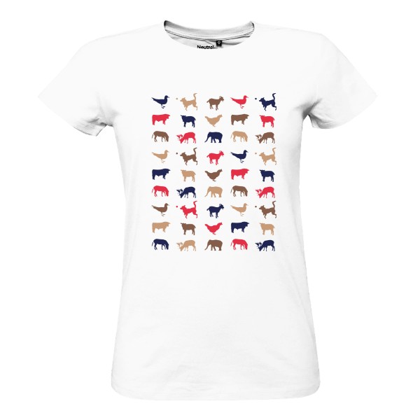 Vzor se zvířaty – dámské tričko Bio neutral